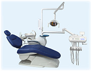 Стоматологическая установка ZA - 208 D кожаное кресло с нижней подачей (ZIANN) Китай